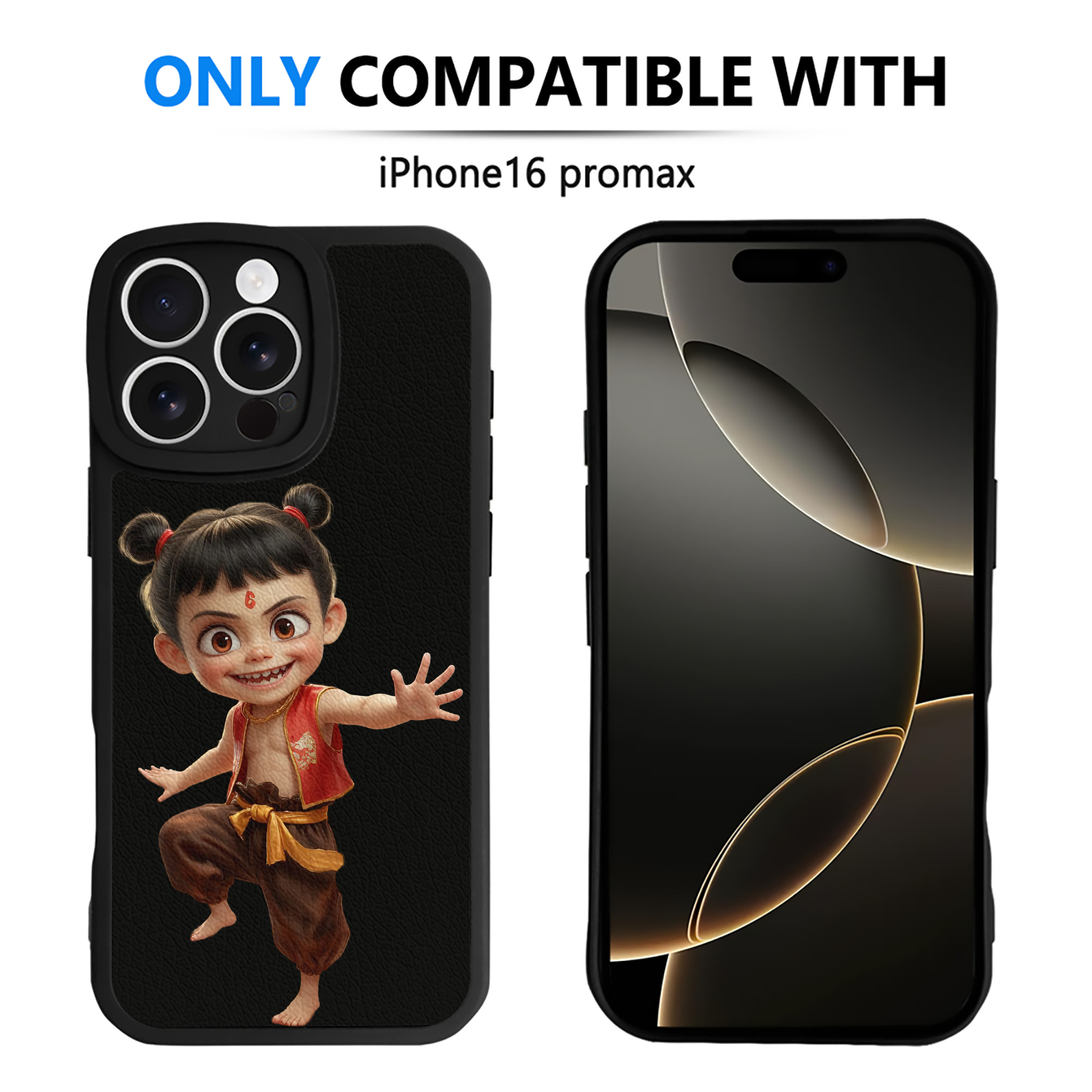 （画像用） Ne Zha 2 ナタ 魔童の大暴れ 【iPhone 16シリーズ対応】シリコンスマホケース（レザー調） 材質：シリコン